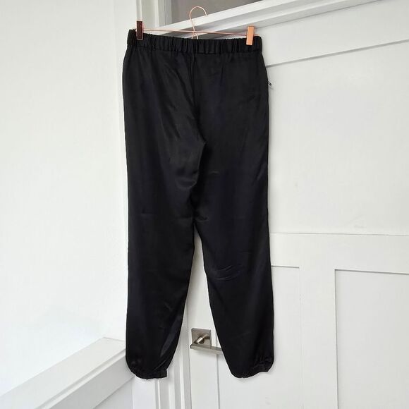 Diane Von Furstenberg Lazare Satin Jogger in Black - Picture 8 of 12